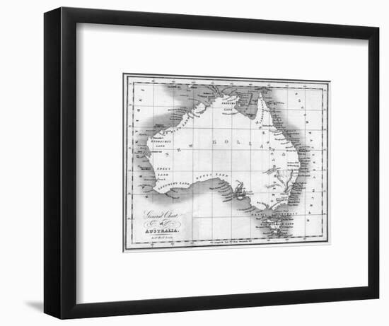 Map Australia-null-Framed Art Print