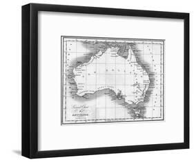 Map Australia-null-Framed Art Print