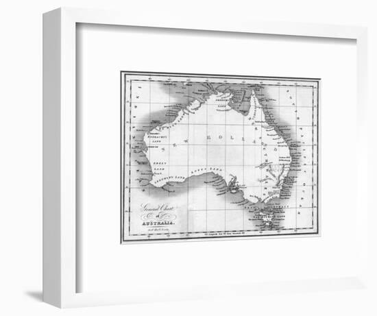 Map Australia-null-Framed Art Print