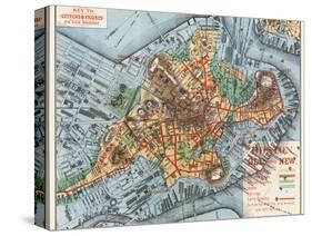 Map: Boston, c1880-Justin Winsor-Stretched Canvas