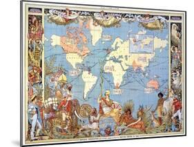 Map: British Empire, 1886-Walter Crane-Mounted Giclee Print