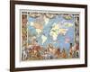 Map: British Empire, 1886-Walter Crane-Framed Giclee Print