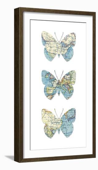 Map Butterflies-Sasha Blake-Framed Giclee Print