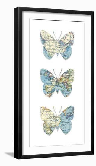 Map Butterflies-Sasha Blake-Framed Giclee Print