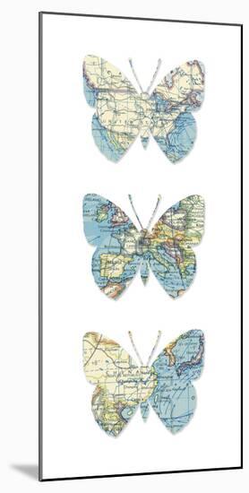 Map Butterflies-Sasha Blake-Mounted Giclee Print