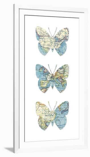 Map Butterflies-Sasha Blake-Framed Giclee Print