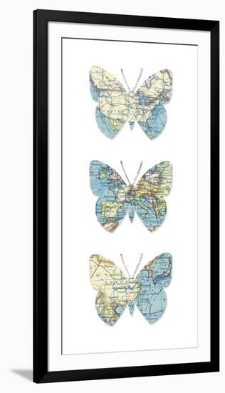 Map Butterflies-Sasha Blake-Framed Giclee Print