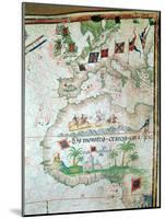 Map by Bastian Lopez Showing Europe, the British Isles and Part of Africa, Portuguese, 1558-Bastiaim Lopez-Mounted Giclee Print