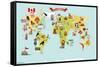 Map - Cartoon-Trends International-Framed Stretched Canvas