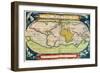 Map Charting Sir Francis Drake's Circumnavigation of the Globe-null-Framed Giclee Print