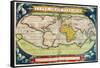 Map Charting Sir Francis Drake's Circumnavigation of the Globe-null-Framed Stretched Canvas