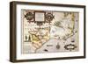 Map: Colonial America,-Jodocus Hondius-Framed Premium Giclee Print