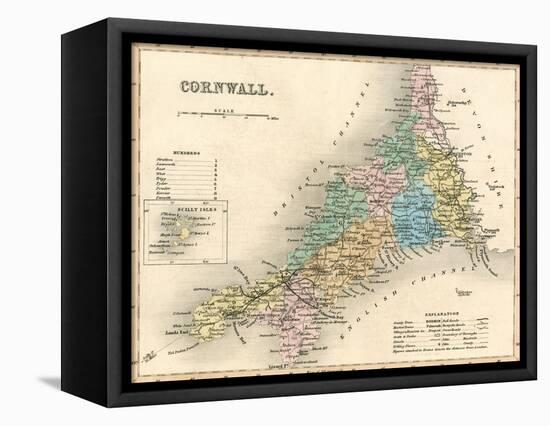 Map, Cornwall C1857-null-Framed Stretched Canvas