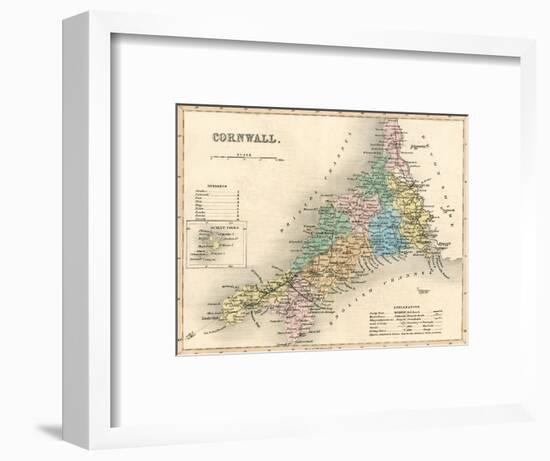 Map, Cornwall C1857-null-Framed Photographic Print