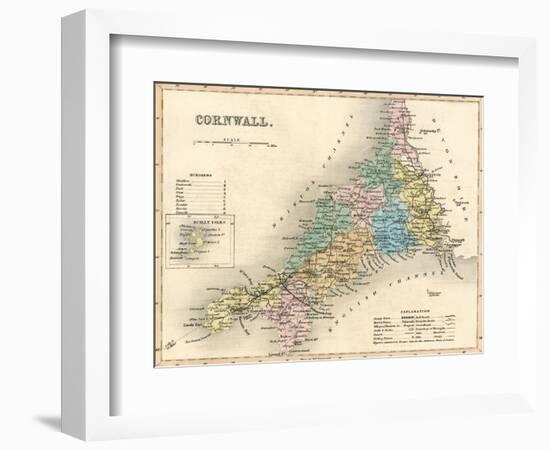 Map, Cornwall C1857-null-Framed Photographic Print