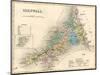 Map, Cornwall C1857-null-Mounted Photographic Print