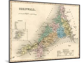 Map, Cornwall C1857-null-Mounted Photographic Print