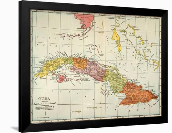 Map: Cuba, 1900-null-Framed Giclee Print