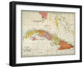 Map: Cuba, 1900-null-Framed Giclee Print