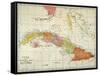 Map: Cuba, 1900-null-Framed Stretched Canvas