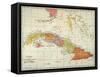 Map: Cuba, 1900-null-Framed Stretched Canvas