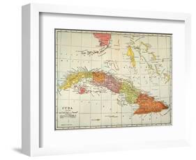 Map: Cuba, 1900-null-Framed Premium Giclee Print