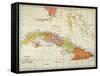 Map: Cuba, 1900-null-Framed Stretched Canvas