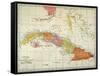 Map: Cuba, 1900-null-Framed Stretched Canvas