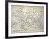 Map Darwin's Beagle Voyage South America-Paul Stewart-Framed Photographic Print