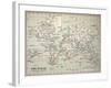 Map Darwin's Beagle Voyage South America-Paul Stewart-Framed Photographic Print