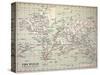 Map Darwin's Beagle Voyage South America-Paul Stewart-Stretched Canvas