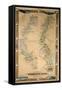 Map Depicting Plantations on the Mississippi River from Natchez to New Orleans, 1858-null-Framed Stretched Canvas