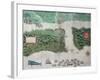 Map Depicting the Destruction of the Spanish Colony of St. Augustine in Florida on 7th July 1586-null-Framed Giclee Print