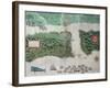 Map Depicting the Destruction of the Spanish Colony of St. Augustine in Florida on 7th July 1586-null-Framed Giclee Print