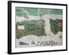 Map Depicting the Destruction of the Spanish Colony of St. Augustine in Florida on 7th July 1586-null-Framed Giclee Print