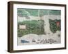 Map Depicting the Destruction of the Spanish Colony of St. Augustine in Florida on 7th July 1586-null-Framed Giclee Print