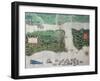 Map Depicting the Destruction of the Spanish Colony of St. Augustine in Florida on 7th July 1586-null-Framed Giclee Print