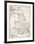 Map Depicting the Network of Roman Settlements in Britain-null-Framed Art Print