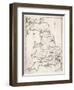 Map Depicting the Network of Roman Settlements in Britain-null-Framed Art Print