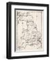 Map Depicting the Network of Roman Settlements in Britain-null-Framed Art Print