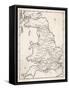 Map Depicting the Network of Roman Settlements in Britain-null-Framed Stretched Canvas