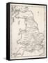 Map Depicting the Network of Roman Settlements in Britain-null-Framed Stretched Canvas