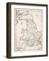 Map Depicting the Network of Roman Settlements in Britain-null-Framed Art Print