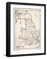 Map Depicting the Network of Roman Settlements in Britain-null-Framed Art Print