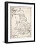 Map Depicting the Network of Roman Settlements in Britain-null-Framed Art Print