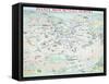 Map Depicting the Principal Monuments of Rome, C.1950-null-Framed Stretched Canvas