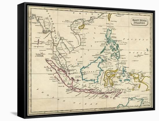 Map East Indies-null-Framed Stretched Canvas