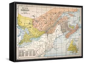Map: Eastern Canada-null-Framed Stretched Canvas