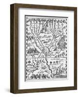 Map Egypt and Sudan-null-Framed Art Print