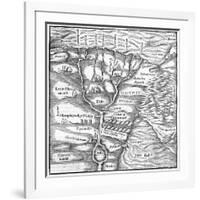 Map Egypt-null-Framed Art Print